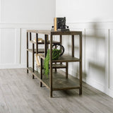 66" Brown Solid Wood Console Table With Shelves - Homeroots - Flyclothing LLC