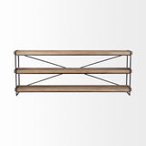 16" Brown Solid Wood Console Table - Homeroots - Flyclothing LLC