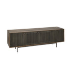 20" Brown Solid Wood Credenza with Four Doors - Homeroots - Flyclothing LLC