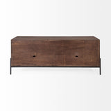 18" Brown and Black Solid Wood Console Table With Shelves - Homeroots - Flyclothing LLC