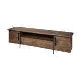 18" Brown Solid Wood Console Table With Shelves - Homeroots - Flyclothing LLC