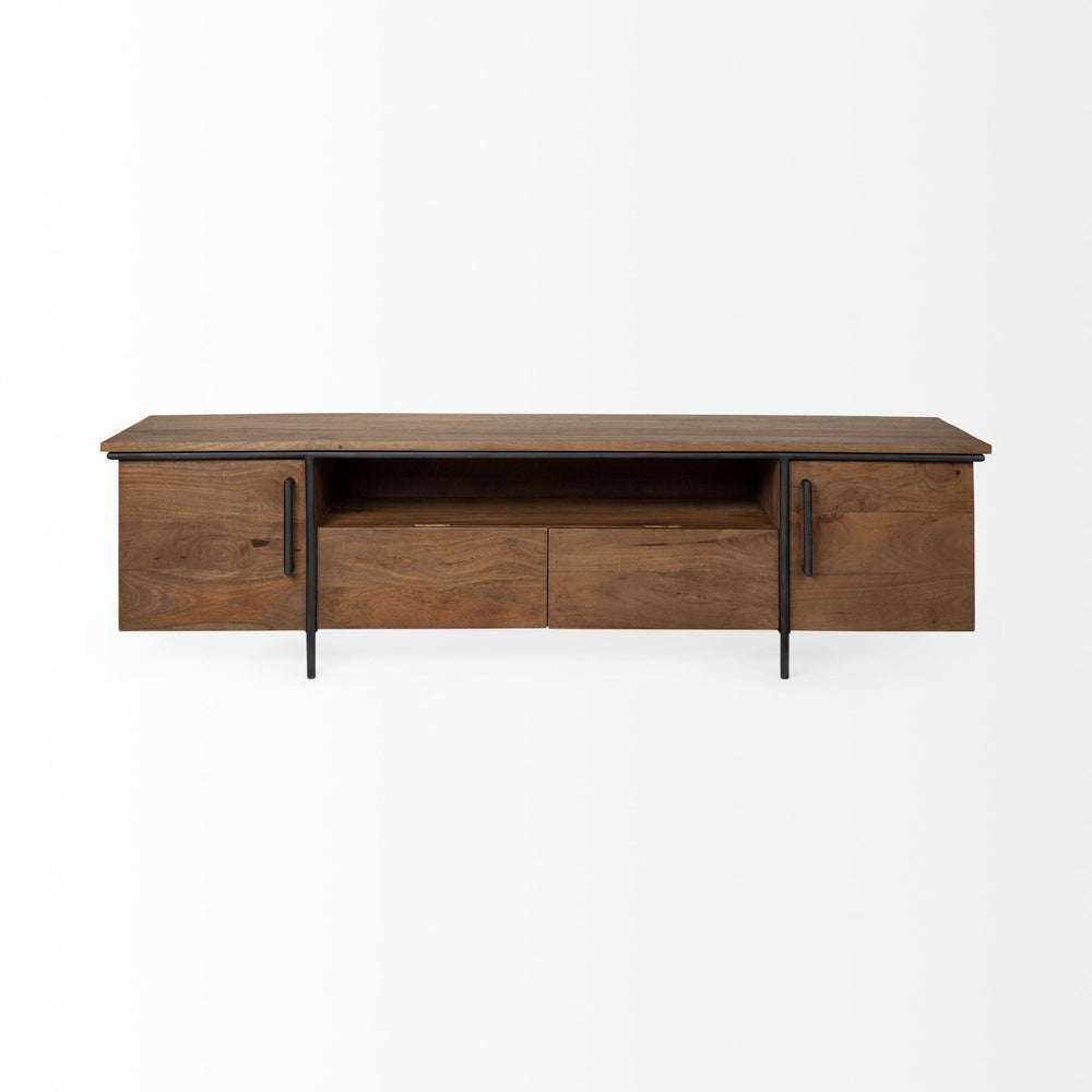 18" Brown Solid Wood Console Table With Shelves - Homeroots - Flyclothing LLC