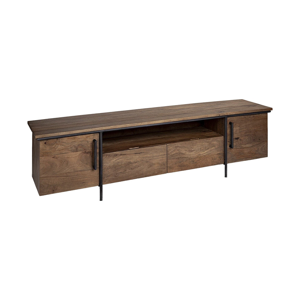 18" Brown Solid Wood Console Table With Shelves - Homeroots - Flyclothing LLC
