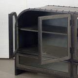 Rounded Edge Dark Brown Mango Wood Finish Sideboard With 2 Cabinets And 2 Drawers - Homeroots - Flyclothing LLC