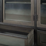 Rounded Edge Dark Brown Mango Wood Finish Sideboard With 2 Cabinets And 2 Drawers - Homeroots - Flyclothing LLC