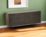 Medium Brown Solid Mango Wood Finish Sideboard With 6 Easy Sliding Drawers - Homeroots - Flyclothing LLC