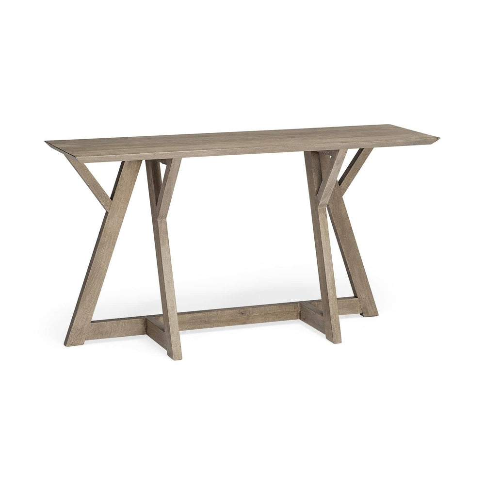16" Brown Solid Wood Trestle Console Table - Homeroots - Flyclothing LLC