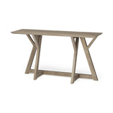16" Brown Solid Wood Trestle Console Table - Homeroots - Flyclothing LLC