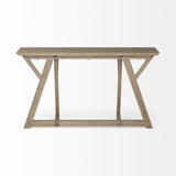 16" Brown Solid Wood Trestle Console Table - Homeroots - Flyclothing LLC