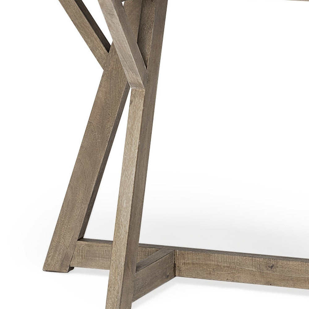 16" Brown Solid Wood Trestle Console Table - Homeroots - Flyclothing LLC