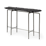 17" Black and Brown Solid Wood Console Table - Homeroots - Flyclothing LLC