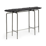 17" Black and Brown Solid Wood Console Table - Homeroots - Flyclothing LLC