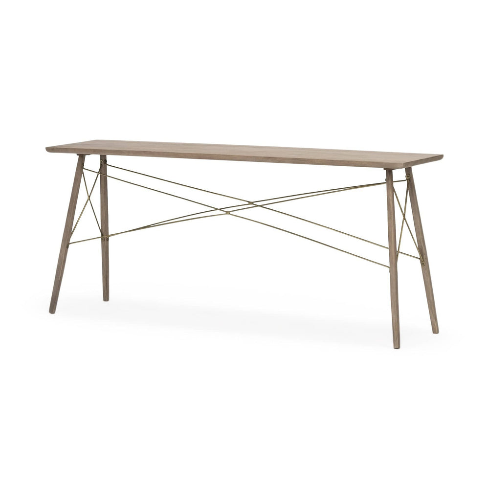 16" Brown Solid Wood Console Table - Homeroots - Flyclothing LLC
