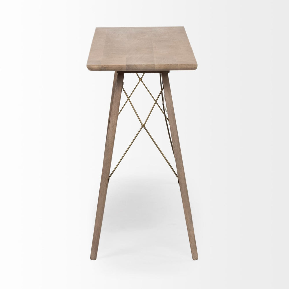 16" Brown Solid Wood Console Table - Homeroots - Flyclothing LLC