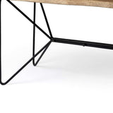 Medium Brown Live Edge Acacia Wood Finish Office Desk With Black Matte Butterfly Wing Shaped Base - Homeroots - Flyclothing LLC