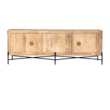 Brown Solid Mango Wood Finish Sideboard With 4 Cabinet Doors - Homeroots - Flyclothing LLC