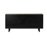 Light Brown Solid Wood Sideboard With 4 Fabric Covered Cabinet Doors - Homeroots - Flyclothing LLC