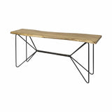 16" Brown and Black Solid Wood Abstract Console Table - Homeroots - Flyclothing LLC