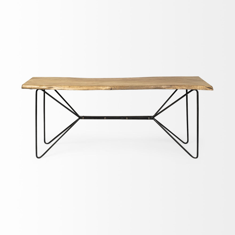 16" Brown and Black Solid Wood Abstract Console Table - Homeroots - Flyclothing LLC