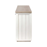 Brown Solid Mango Wood Top & White Frame Sideboard With 4 Cabinet Doors - Homeroots - Flyclothing LLC
