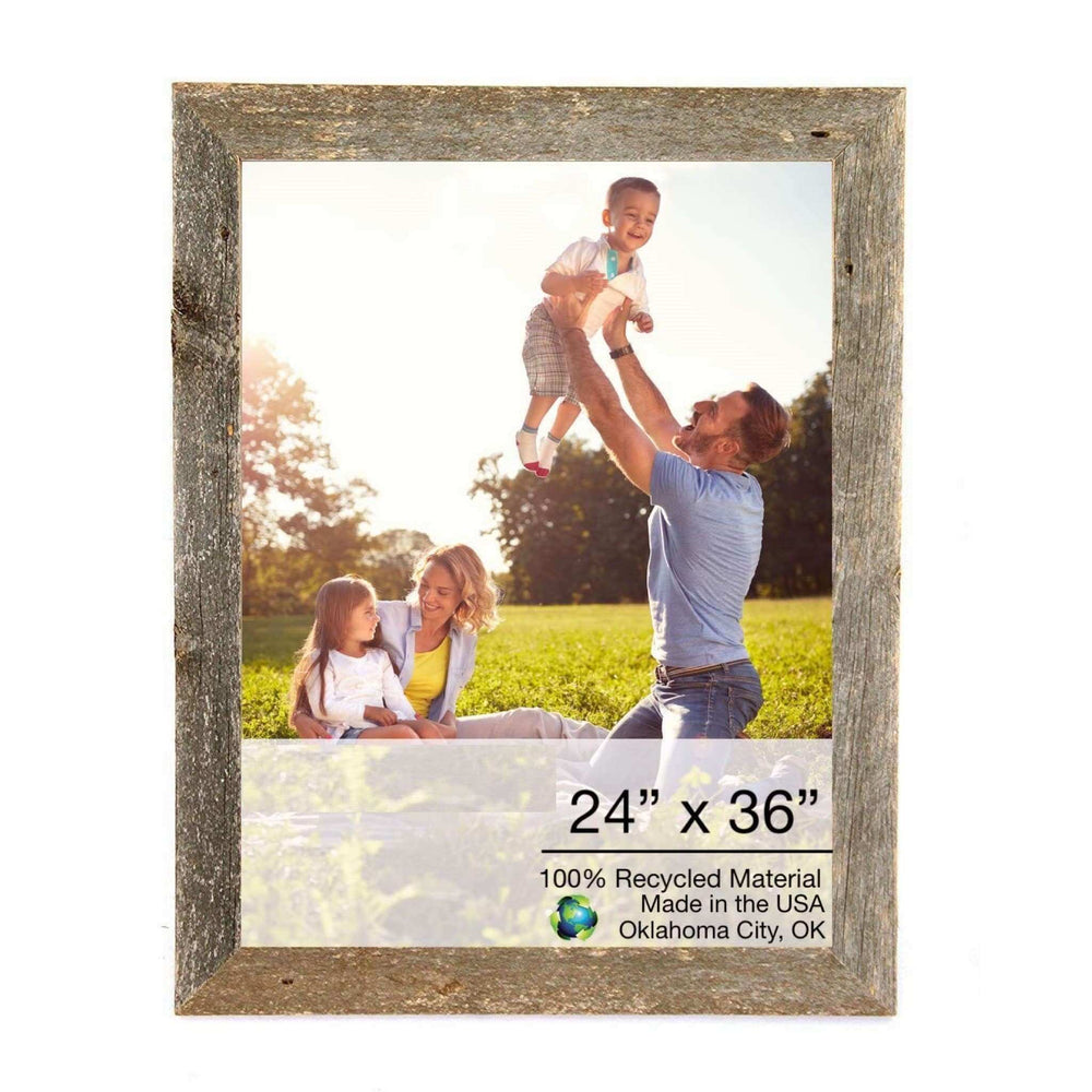 24X36 Natural Weathered Grey Picture Frame With Plexiglass Holder - Homeroots - Flyclothing LLC