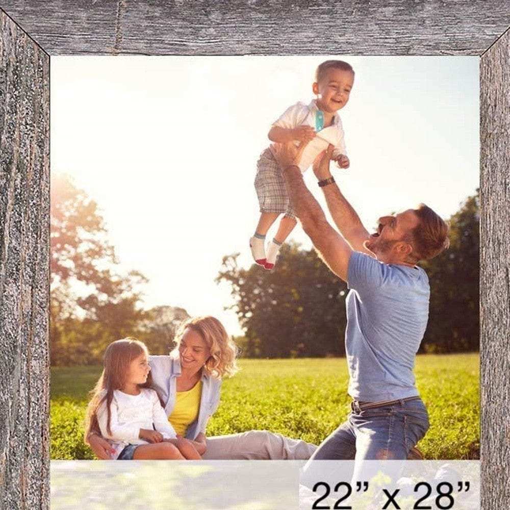 22X28 Natural Weathered Grey Picture Frame With Plexiglass Holder - Homeroots - Flyclothing LLC