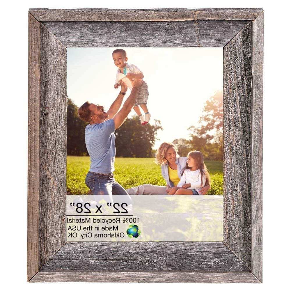 22X28 Natural Weathered Grey Picture Frame With Plexiglass Holder - Homeroots - Flyclothing LLC