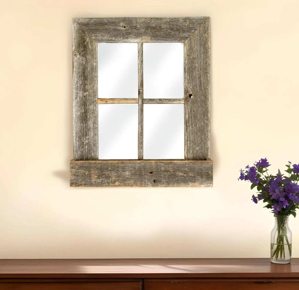 22X18 Rustic Weatered Grey Window Frame With Planter - Homeroots - Flyclothing LLC