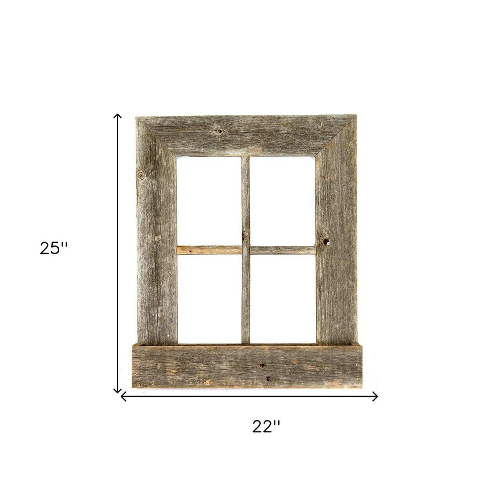 22X18 Rustic Weatered Grey Window Frame With Planter - Homeroots - Flyclothing LLC