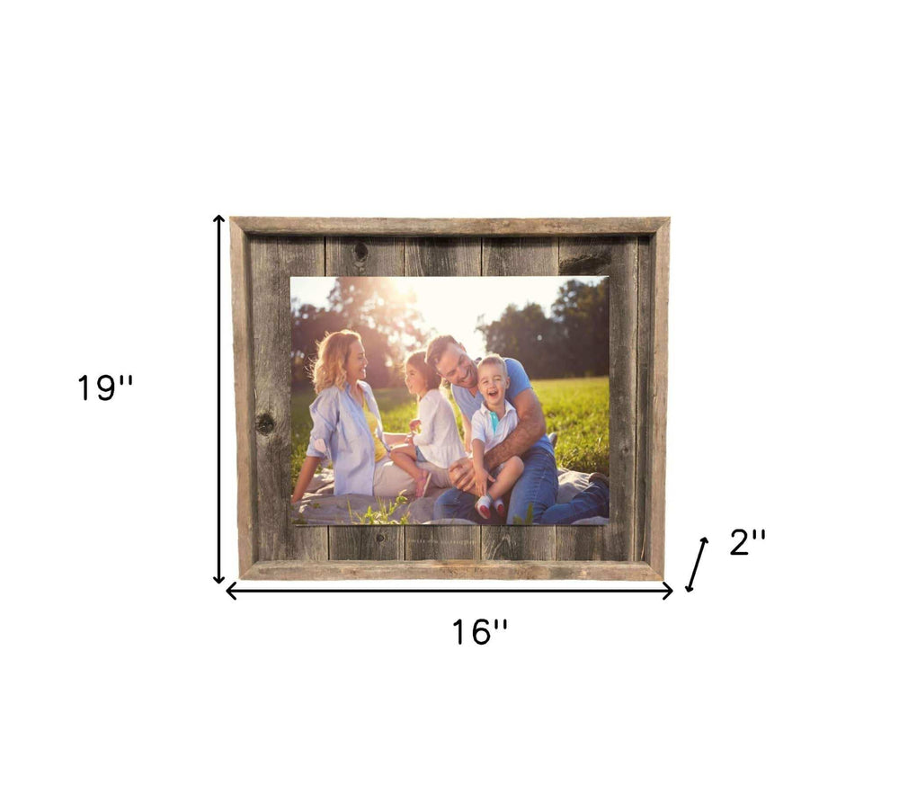 11X14 Weathered Grey Picture Frame With Plexiglass Holder - Homeroots - Flyclothing LLC
