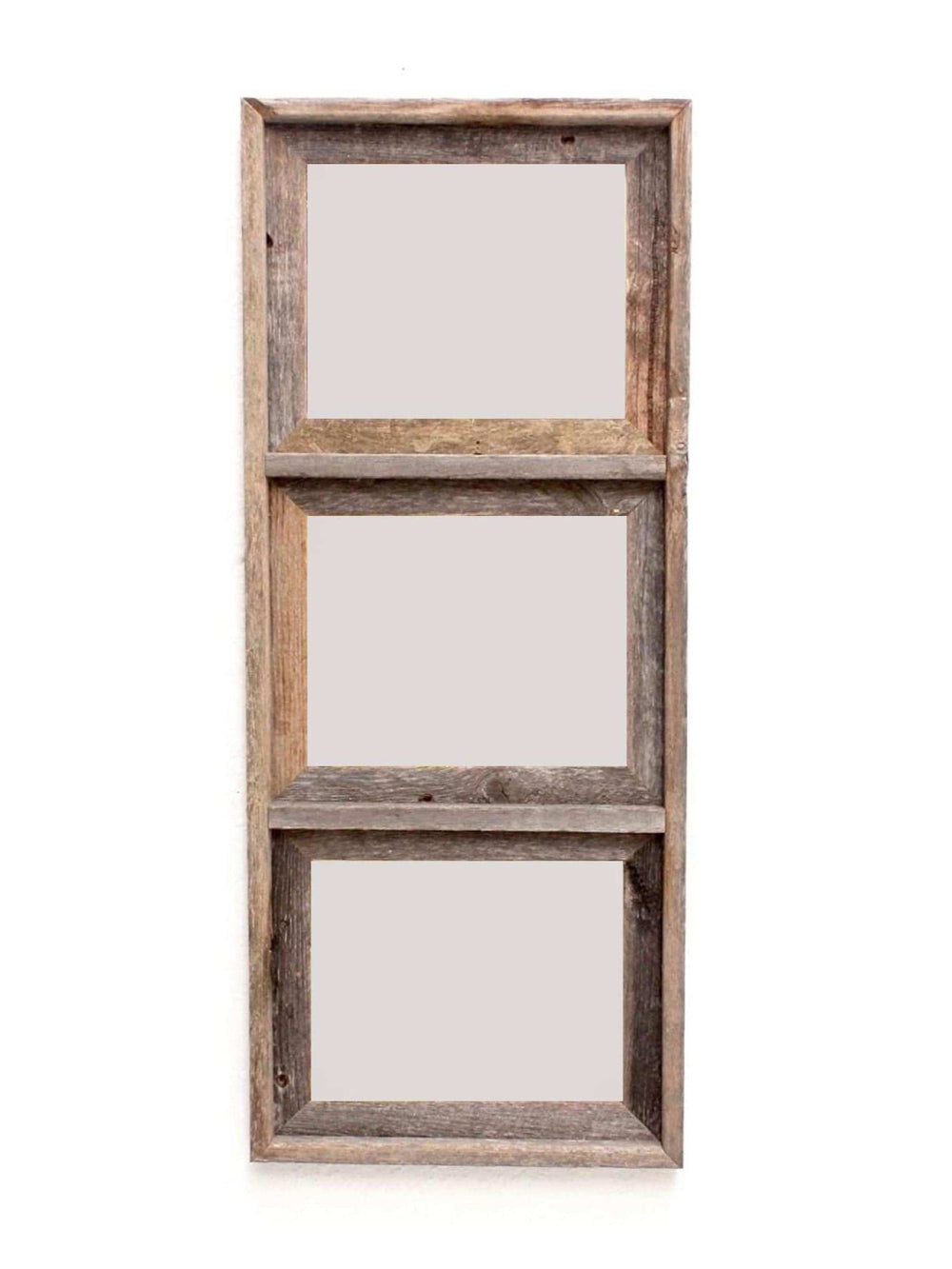 8 x 10 Gray Reclaimed Wood Three Slot Hanging Picture Frame - Homeroots - Flyclothing LLC