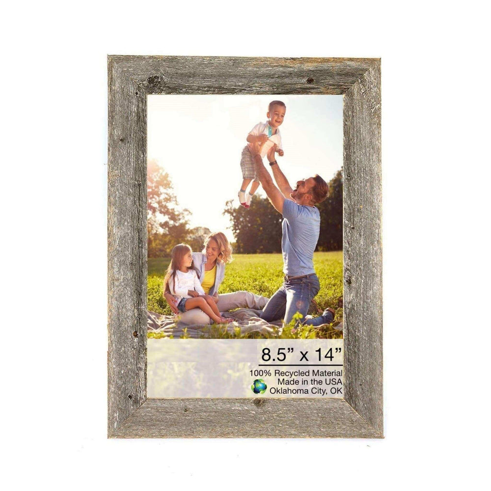 8.5X14 Natural Weathered Grey Picture Frame With Plexiglass Holder - Homeroots - Flyclothing LLC