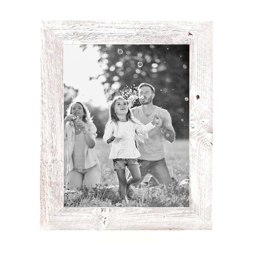 10X10 Rustic White Washed Picture Frame With Plexiglass Holder - Homeroots - Flyclothing LLC