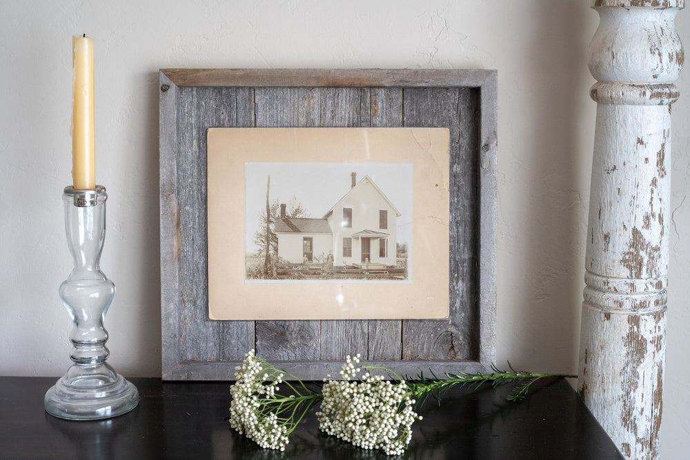 11"X14" Rustic Weathered Gray Picture Frame With Plexiglass Holder - Homeroots - Flyclothing LLC