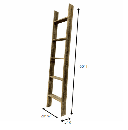 5 Step Rustic Weathered Grey Wood Ladder Shelf - Homeroots - Flyclothing LLC