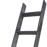 4 Step Blackwash Rustic Wood Ladder Shelf - Homeroots - Flyclothing LLC
