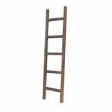 5 Step Rustic Espresso Gray Wood Ladder Shelf - Homeroots - Flyclothing LLC