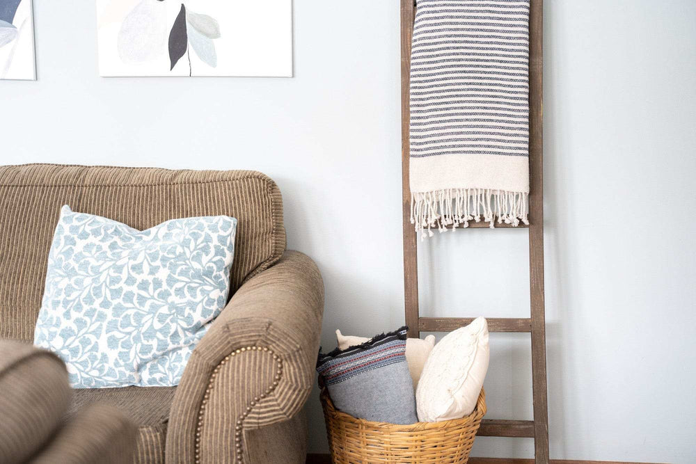 5 Step Rustic Espresso Gray Wood Ladder Shelf - Homeroots - Flyclothing LLC