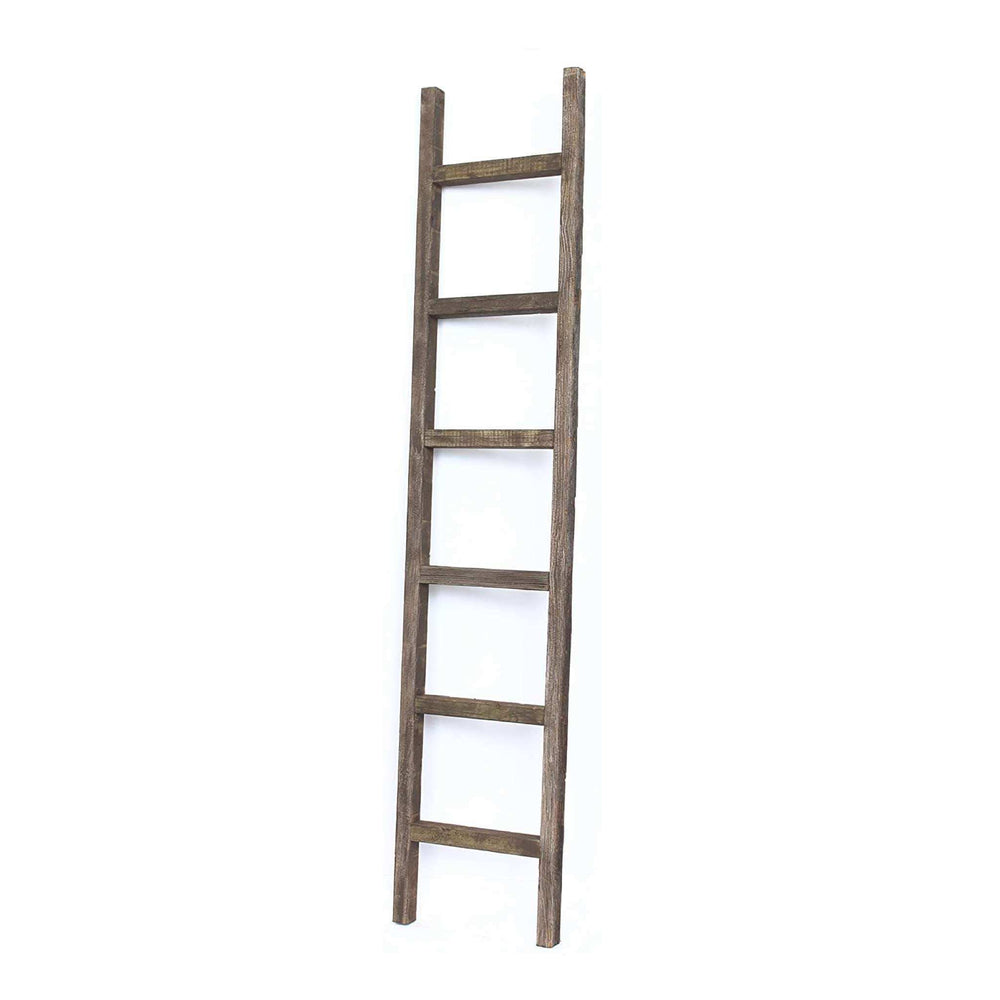6 Step Rustic Espresso Wood Ladder Shelf - Homeroots - Flyclothing LLC