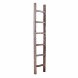 72" Gray Rustic Seven Step Wood Ladder Shelf - Homeroots - Flyclothing LLC