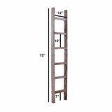 72" Gray Rustic Seven Step Wood Ladder Shelf - Homeroots - Flyclothing LLC