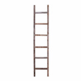 72" Gray Rustic Seven Step Wood Ladder Shelf - Homeroots - Flyclothing LLC