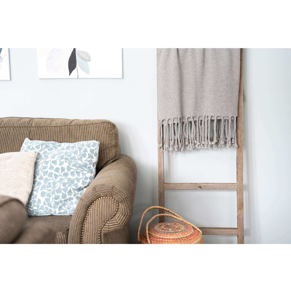 6 Step Rustic Weathered Grey Wood Ladder Shelf - Homeroots - Flyclothing LLC