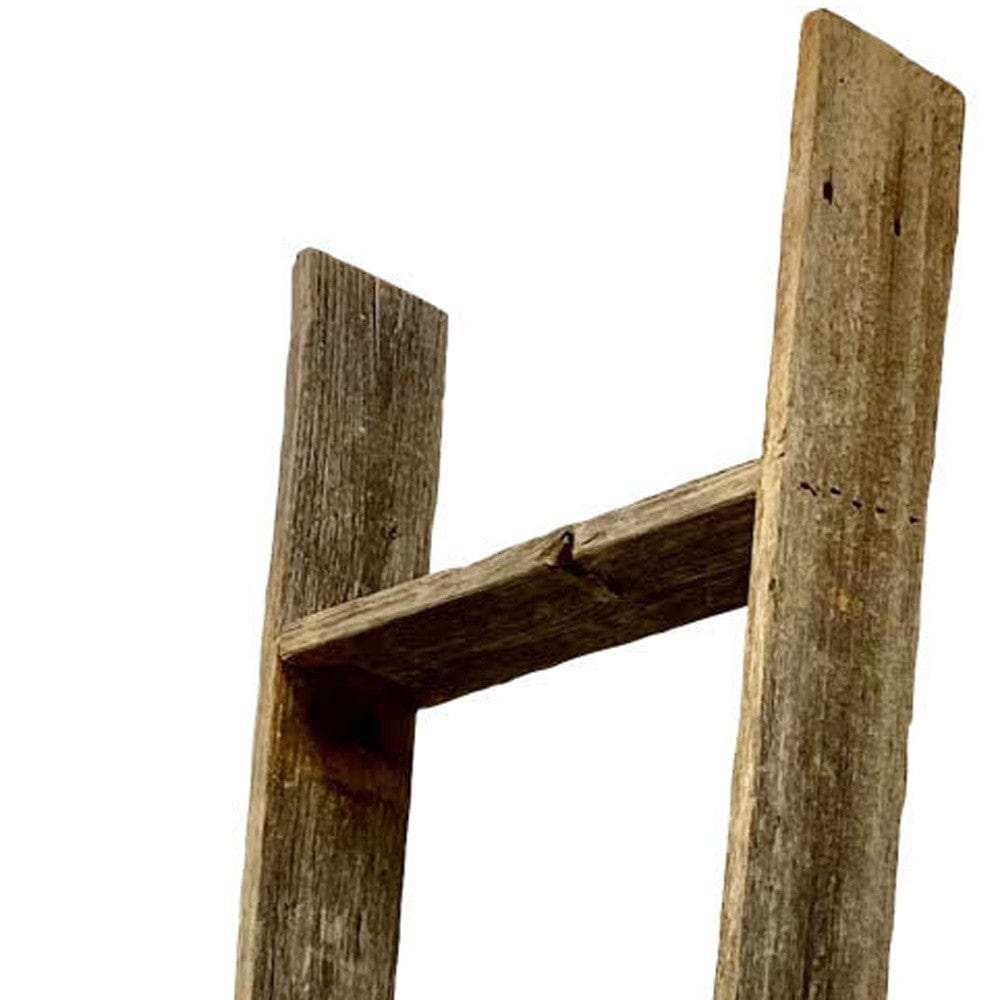 4 Step Rustic Weathered Grey Wood Ladder Shelf - Homeroots - Flyclothing LLC