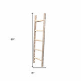 4 Step Rustic Weathered Grey Wood Ladder Shelf - Homeroots - Flyclothing LLC