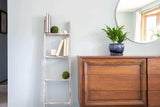 4 Step Rustic White Wood Ladder Shelf - Homeroots - Flyclothing LLC