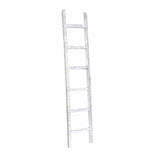 6 Step Rustic White Wash Wood Ladder Shelf - Homeroots - Flyclothing LLC