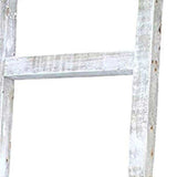 6 Step Rustic White Wash Wood Ladder Shelf - Homeroots - Flyclothing LLC