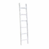 6 Step Rustic White Wash Wood Ladder Shelf - Homeroots - Flyclothing LLC