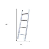 49" Whitewash Rustic Four Step Wood Ladder Shelf - Homeroots - Flyclothing LLC
